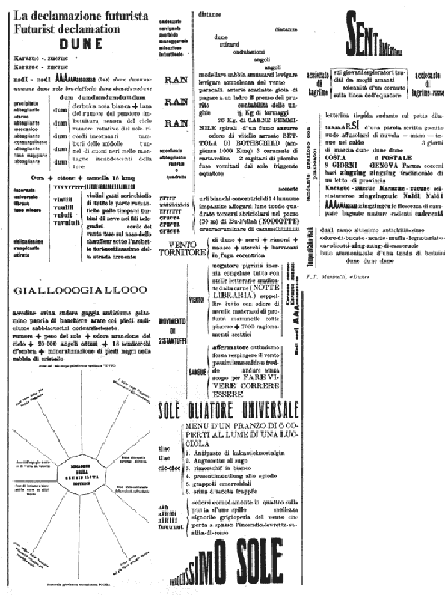 F.T.Marinetti Dune da Parole in libertà